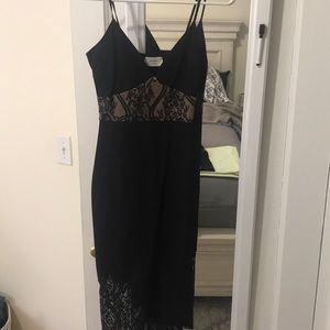 Mystic Black Midi Dress